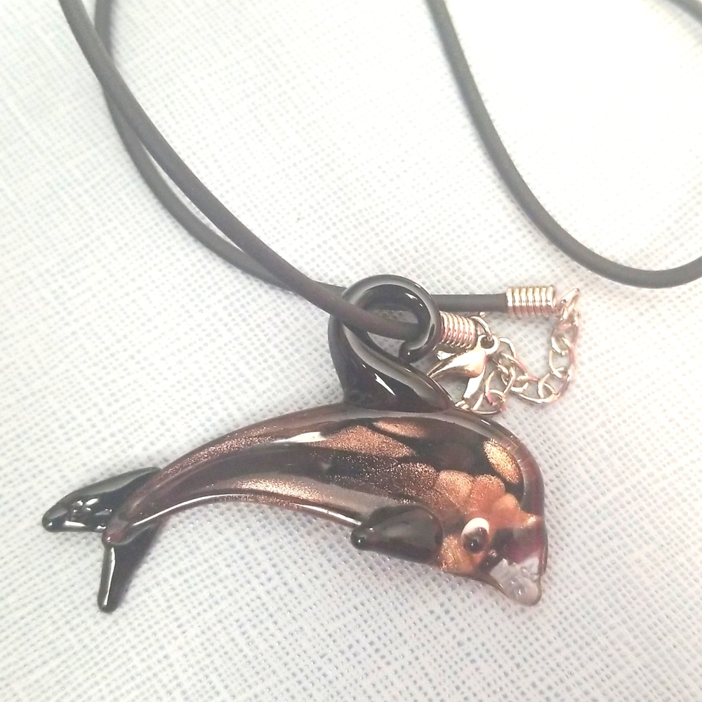 Glass dolphin necklace